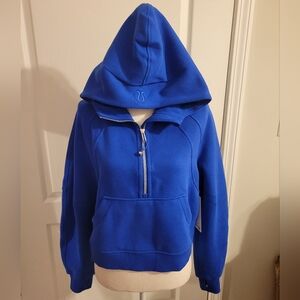 LULULEMON GALACTIC COBALT OVERSIZED HALF ZIP SCUBA HOODIE